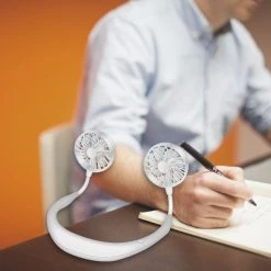 GoCellet FANNECBK- Cellet Portable Hands-free USB Rechargeable Neck Fan With 3 Speed Control And 360 Degree Rotation, Personal Cooling Fan For Camping, Traveling, Amusement Parks, Concerts, Sports And Other Outdoor/Indoor Activities - Black