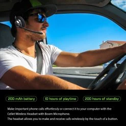 GoCellet EBBOOM310 - Hands Free Bluetooth Headset Wireless Ear Piece With Microphone Adjustable