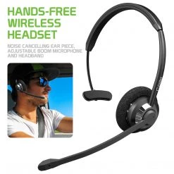 GoCellet EBBOOM310 - Hands Free Bluetooth Headset Wireless Ear Piece With Microphone Adjustable