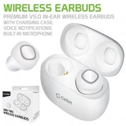 GoCellet EB500WT- Cellet Wireless Earbuds, Premium V5.0 In-Ear Wireless Earbuds With Charging Case, Voice Notifications And Built-in Microphone Compatible To Smartphones, IPods, IPads, Tablets And Other Wireless Enabled Devices - White Full Catalog