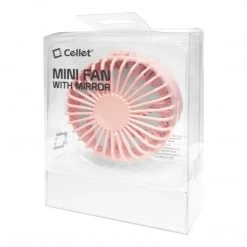 GoCellet Full Catalog FAN200 - Multi-Purpose Compact Mini Fan With Mirror, 2 In 1 Portable USB Powered Foldable Handheld Mini Fan With Mirror And 3 Different Speeds