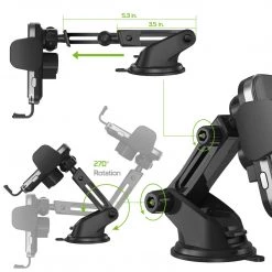 QI1000 - 2-in-1 Fast Wireless Charging Phone Holder Mount With Auto Touch Release And Lock Cradle, Lock Lever And Reusable Sticky Suction Cup For Air Vent And Dashboard (10 Watt/2.1Amp) Compatible To IPhone XS Max, XR And More - By Cellet Full Catalog 15 QI1000 - 2-in-1 Fast Wireless Charging Phone Holder Mount With Auto Touch Release And Lock Cradle, Lock Lever And Reusable Sticky Suction Cup For Air Vent And Dashboard (10 Watt/2.1Amp) Compatible To IPhone XS Max, XR And More - By Cellet Full Catalog
