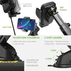 QI1000 - 2-in-1 Fast Wireless Charging Phone Holder Mount With Auto Touch Release And Lock Cradle, Lock Lever And Reusable Sticky Suction Cup For Air Vent And Dashboard (10 Watt/2.1Amp) Compatible To IPhone XS Max, XR And More - By Cellet Full Catalog 16 QI1000 - 2-in-1 Fast Wireless Charging Phone Holder Mount With Auto Touch Release And Lock Cradle, Lock Lever And Reusable Sticky Suction Cup For Air Vent And Dashboard (10 Watt/2.1Amp) Compatible To IPhone XS Max, XR And More - By Cellet Full Catalog