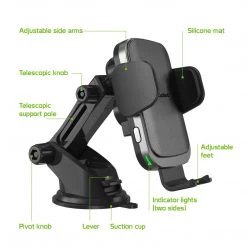 QI1000 - 2-in-1 Fast Wireless Charging Phone Holder Mount With Auto Touch Release And Lock Cradle, Lock Lever And Reusable Sticky Suction Cup For Air Vent And Dashboard (10 Watt/2.1Amp) Compatible To IPhone XS Max, XR And More - By Cellet Full Catalog 19 QI1000 - 2-in-1 Fast Wireless Charging Phone Holder Mount With Auto Touch Release And Lock Cradle, Lock Lever And Reusable Sticky Suction Cup For Air Vent And Dashboard (10 Watt/2.1Amp) Compatible To IPhone XS Max, XR And More - By Cellet Full Catalog