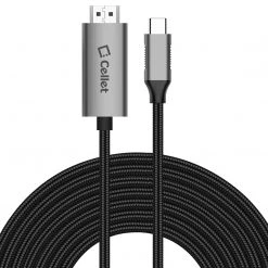 GoCellet Full Catalog DCHDMI6 - Cellet Male To Male USB C To HDMI Cable, 6 Ft. Type-C To 4K 60Hz HDMI Cable Compatible To IPad Pro 11in/12.9in, MacBook Air 2018/2017/2016, Google Chromebook Pixel, Nintendo Switch, Huawei MateBook - Space Gray