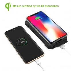 Cellet Full Catalog BMA10000BK -Solar Power Bank 10000mAh Universal Charging Pad Dual USB/Type C Micro USB Input -Black