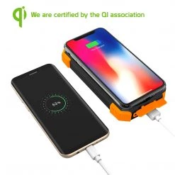 GoCellet Full Catalog BMA10000OR -Solar Power Bank 10000mAh Universal Charging Pad Dual USB/Type C Micro USB Input -Orange