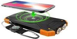 GoCellet Full Catalog BMA10000OR -Solar Power Bank 10000mAh Universal Charging Pad Dual USB/Type C Micro USB Input -Orange
