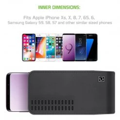 LBERGAMOSM - Cellet Bergamo Premium Leather Case For Apple IPhone XS, 8, 7, 6 And Samsung Galaxy S9, S8, S7, S6, S5 With Fixed Heavy Duty 360 Degree Swivel