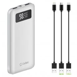 GoCellet BA10001WT - Portable Battery Power Bank Slim 10000mAh Smart Digital Display Screen -White Full Catalog