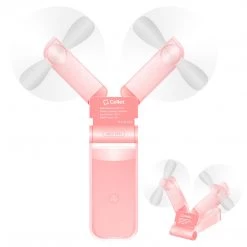 GoCellet Full Catalog FAN500PK- 2 In 1 Mini Handheld Fan 500mAh Dual Fan Heads - Pink