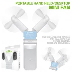 GoCellet FAN500WT- 2 In 1 Mini Handheld Fan 500mAh Dual Fan Heads - White Full Catalog