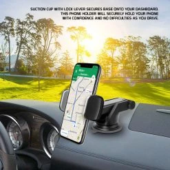 GoCellet Full Catalog PHD355 - Dashboard & Windshield Phone Holder Mount 270° Rotating Strong Sticky Suction Pad