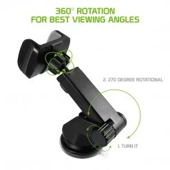 GoCellet Full Catalog PHD355 - Dashboard & Windshield Phone Holder Mount 270° Rotating Strong Sticky Suction Pad