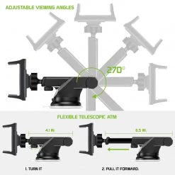 GoCellet Full Catalog PHD355 - Dashboard & Windshield Phone Holder Mount 270° Rotating Strong Sticky Suction Pad