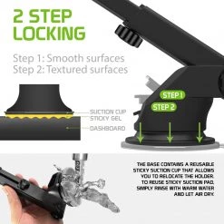 GoCellet Full Catalog PHD355 - Dashboard & Windshield Phone Holder Mount 270° Rotating Strong Sticky Suction Pad