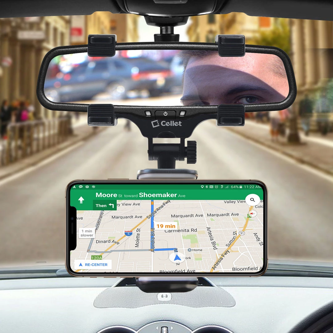 GoCellet PHMIR2FA - Cellet Rear-view Mirror Mount, Universal Car Rear-view Mirror Mount With 360 Degree Rotating Cradle And Adjustable Brackets Compatible To Apple IPhone 13/12/11/XS Max, X/XR/XS, 8/8 Plus, 7/7 Plus And Samsung Galaxy Note 10/10 Plus 3 GoCellet PHMIR2FA - Cellet Rear-view Mirror Mount, Universal Car Rear-view Mirror Mount With 360 Degree Rotating Cradle And Adjustable Brackets Compatible To Apple IPhone 13/12/11/XS Max, X/XR/XS, 8/8 Plus, 7/7 Plus And Samsung Galaxy Note 10/10 Plus