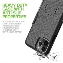GoCellet Full Catalog HLIPH11PRO -IPhone 11 Pro Belt Clip Holster & Shell Case With Kickstand Heavy Duty Protection