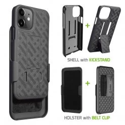 GoCellet HLIPH11 - IPhone 11 Belt Clip Holster And Shell Case With Kickstand Heavy Duty Protection