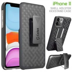 GoCellet HLIPH11 - IPhone 11 Belt Clip Holster And Shell Case With Kickstand Heavy Duty Protection