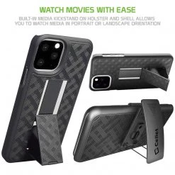GoCellet HLIPH11PROM -IPhone 11 Pro Max Belt Clip Holster & Shell Case With Kickstand Heavy Duty Protection Full Catalog