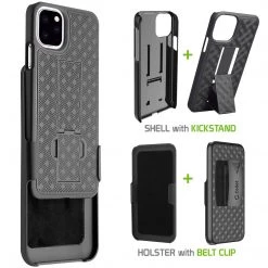 GoCellet HLIPH11PROM -IPhone 11 Pro Max Belt Clip Holster & Shell Case With Kickstand Heavy Duty Protection Full Catalog