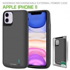 BIPH11BK - Cellet Apple IPhone 11 Portable 6000mAh Heavy Duty Rechargeable External Power Case, Extended Battery Charging Case Compatible To Apple IPhone 11 Full Catalog