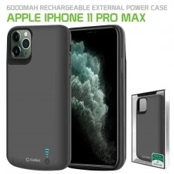 Full Catalog BIPH11PMBK - Cellet Apple IPhone 11 Pro Max Portable 6000mAh Heavy Duty Rechargeable External Power Case, Extended Battery Charging Case Compatible To Apple IPhone 11 Pro Max