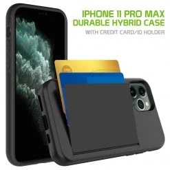 GoCellet Full Catalog CCIPH11PMBK - Durable Slim Protective Wallet Case - ID & Credit Card Holder Slot - IPhone 11 Pro Max