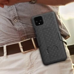 GoCellet HLGOOPX4- Belt Clip Holster & Shell Case With Kickstand Heavy Duty Protection - Google Pixel 4