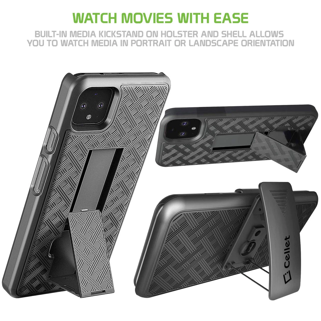 GoCellet HLGOOPXL4- Belt Clip Holster & Shell Case With Kickstand Heavy Duty Protection - Google Pixel 4 XL Full Catalog 4 GoCellet HLGOOPXL4- Belt Clip Holster & Shell Case With Kickstand Heavy Duty Protection - Google Pixel 4 XL Full Catalog