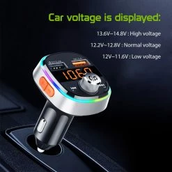GoCellet PQCFM30 -Multi-functional Wireless FM Transmitter For Cars, Hands-Free Kit With Built-in Microphone, MP3, Dual USB Charging Ports (Quick Charge 3.0) And Rainbow LED Light Full Catalog