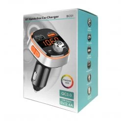 GoCellet PQCFM30 -Multi-functional Wireless FM Transmitter For Cars, Hands-Free Kit With Built-in Microphone, MP3, Dual USB Charging Ports (Quick Charge 3.0) And Rainbow LED Light Full Catalog