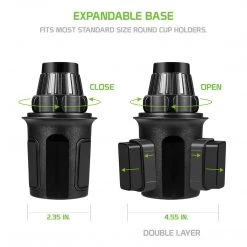 PH630 - *NEW* Cellet Smartphone Cup Holder Mount, Heavy Duty Automobile Cup Holder Mount With Adjustable Base, Height, One Touch Arm Release Button And 360 Degree Rotation Compatible To IPhone 11 Pro Max, Samsung Galaxy S10, GPS Systems And More