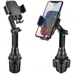 PH630 - *NEW* Cellet Smartphone Cup Holder Mount, Heavy Duty Automobile Cup Holder Mount With Adjustable Base, Height, One Touch Arm Release Button And 360 Degree Rotation Compatible To IPhone 11 Pro Max, Samsung Galaxy S10, GPS Systems And More