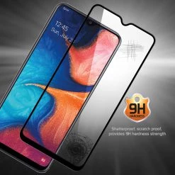 Full Catalog SGSAMA20 - Samsung Galaxy A20 Full Coverage Screen Protector, Premium 3D Full Coverage Tempered Glass Screen Protector For Samsung Galaxy A20 By Cellet