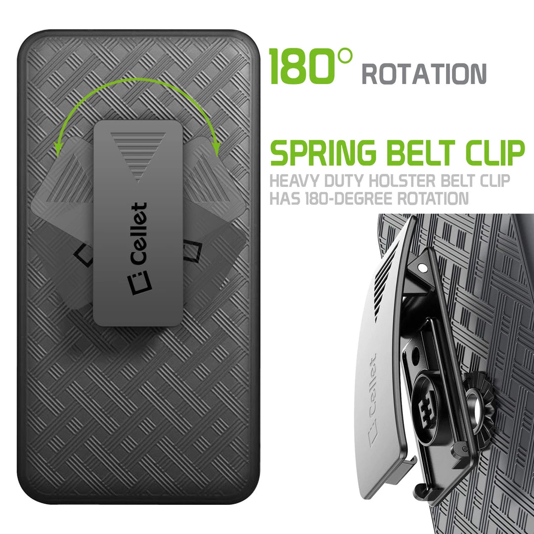 Cellet HLSAMS20P - Galaxy S20 Plus Holster, Shell Holster Kickstand Case With Spring Belt Clip For Samsung Galaxy S20 Plus – Black 4 Cellet HLSAMS20P - Galaxy S20 Plus Holster, Shell Holster Kickstand Case With Spring Belt Clip For Samsung Galaxy S20 Plus – Black