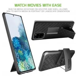 Cellet HLSAMS20P - Galaxy S20 Plus Holster, Shell Holster Kickstand Case With Spring Belt Clip For Samsung Galaxy S20 Plus – Black 12 Cellet HLSAMS20P - Galaxy S20 Plus Holster, Shell Holster Kickstand Case With Spring Belt Clip For Samsung Galaxy S20 Plus – Black