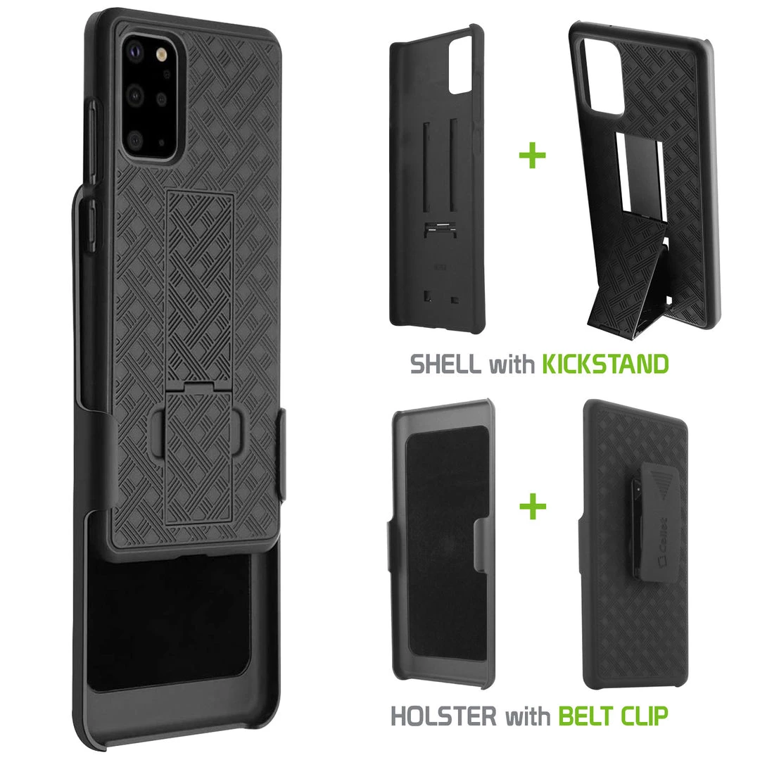 Cellet HLSAMS20P - Galaxy S20 Plus Holster, Shell Holster Kickstand Case With Spring Belt Clip For Samsung Galaxy S20 Plus – Black 6 Cellet HLSAMS20P - Galaxy S20 Plus Holster, Shell Holster Kickstand Case With Spring Belt Clip For Samsung Galaxy S20 Plus – Black