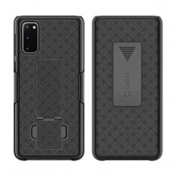 Cellet HLSAMS20 - Galaxy S20 Holster, Shell Holster Kickstand Case With Spring Belt Clip For Samsung Galaxy S20