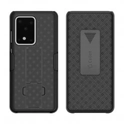 Cellet Full Catalog HLSAMS20U - Galaxy S20 Ultra Holster, Shell Holster Kickstand Case With Spring Belt Clip For Samsung Galaxy S20 Ultra – Black