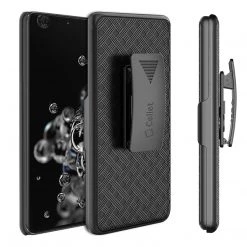 Cellet Full Catalog HLSAMS20U - Galaxy S20 Ultra Holster, Shell Holster Kickstand Case With Spring Belt Clip For Samsung Galaxy S20 Ultra – Black