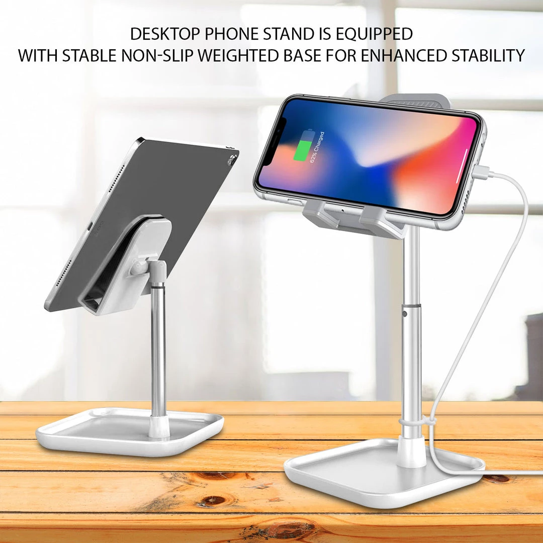 Cellet PH150SL - Adjustable Desktop Smartphone And Tablet Stand, Heavy Duty Adjustable Phone Stand With Mini Shelf, Non-Slip Rubberized Grips And Base Compatible To Smartphones, Tablets, IPads And Nintendo Switch – Silver 3 Cellet PH150SL - Adjustable Desktop Smartphone And Tablet Stand, Heavy Duty Adjustable Phone Stand With Mini Shelf, Non-Slip Rubberized Grips And Base Compatible To Smartphones, Tablets, IPads And Nintendo Switch – Silver