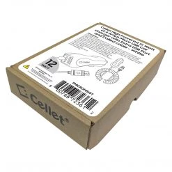 PMICROMSWT - Cellet High Powered 12 Watt (2.4 Amp) Micro USB Car Charger With Extra USB Port And Coiled Cable - White Full Catalog