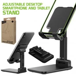 Cellet PH60BK - Adjustable Desktop Smartphone And Tablet Stand, Foldable Heavy Duty Adjustable Phone Stand With Non-Slip Rubberized Grips And Weighted Base Compatible To Smartphones, Tablets, IPads And Nintendo Switch – Black Full Catalog