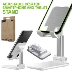 Cellet PH60WT - Adjustable Desktop Smartphone And Tablet Stand, Foldable Heavy Duty Adjustable Phone Stand With Non-Slip Rubberized Grips And Weighted Base Compatible To Smartphones, Tablets, IPads And Nintendo Switch – White Full Catalog