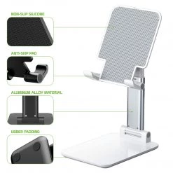 Cellet PHTAB60BK - Tablet Desktop Stand, Foldable Heavy Duty Adjustable Smartphone And Tablet Stand With Non-Slip Rubberized Grips And Weighted Base Compatible To Smartphones, Tablets, IPads And Nintendo Switch – Black Full Catalog