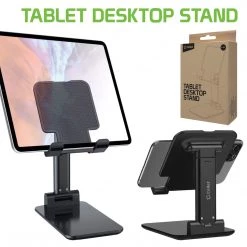 Cellet PHTAB60BK - Tablet Desktop Stand, Foldable Heavy Duty Adjustable Smartphone And Tablet Stand With Non-Slip Rubberized Grips And Weighted Base Compatible To Smartphones, Tablets, IPads And Nintendo Switch – Black Full Catalog
