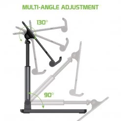 Cellet Full Catalog PHTAB60WT - Tablet Desktop Stand, Foldable Heavy Duty Adjustable Smartphone And Tablet Stand With Non-Slip Rubberized Grips And Weighted Base Compatible To Smartphones, Tablets, IPads And Nintendo Switch – White