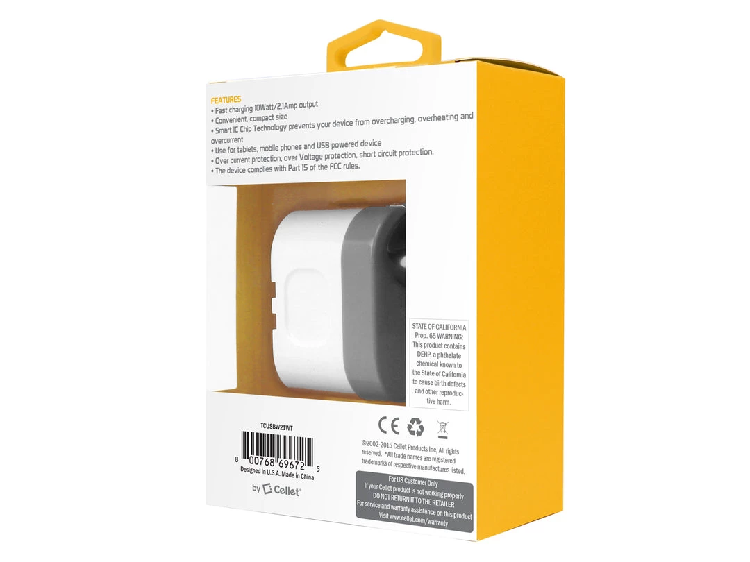 Full Catalog TCUSBW21WTC - RUIZ By Cellet High Powered 2.1A (10W) USB Home Wall Charger (TYPE-C Cable Included) - White 8 Full Catalog TCUSBW21WTC - RUIZ By Cellet High Powered 2.1A (10W) USB Home Wall Charger (TYPE-C Cable Included) - White